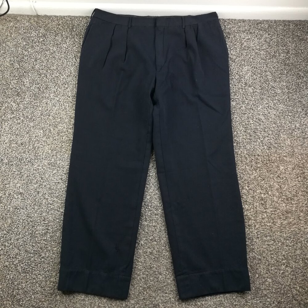 Vintage Polo Ralph Lauren x Corneliani Pants Extra Fine Wool Blue Pleated 38x28